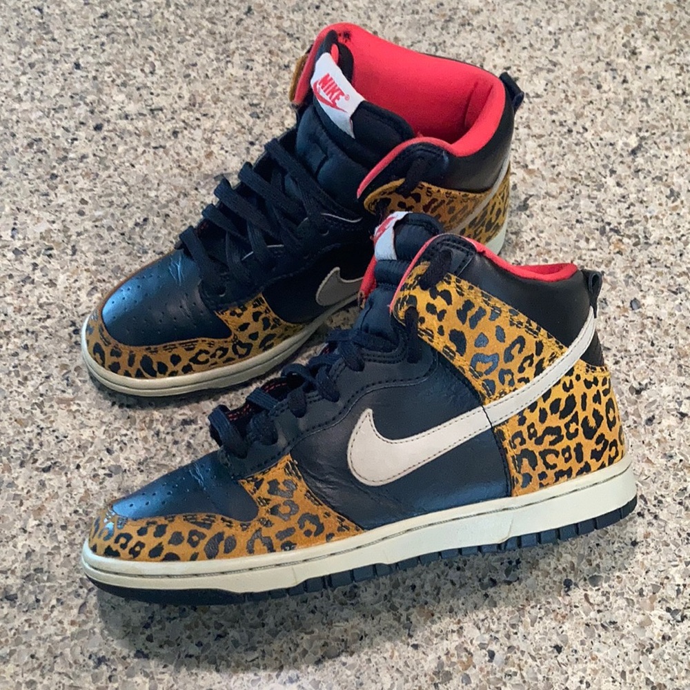 Nike Leopard Print Sneakers - Black and Tan